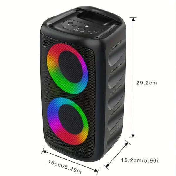 ⁦مكبر صوت لاسلكي مع مضخم صوت، مكبر صوت Boombox كبير، مكبر صوت ستيريو، مضخم صوت، مكبر صوت لاسلكي خارجي، إضاءة ديسكو للحفلات، TWS، TF، ميكروفون⁩ - الصورة ⁦2⁩