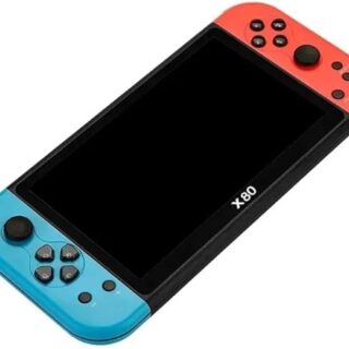 جهاز تشغيل العاب الفيديو الرقمية X80 بلورد محمول باليد 16GB مدمج في العديد من الالعاب 7 انش HD مخرج رترو لعبة رخيصة هدايا للاطفال تدعم اللعب التلفزيوني جيم بوي هدية عيد ميلاد للاطفال والكبار