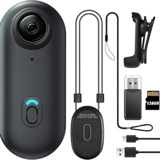 كاميرا جسم صغيرة 128GB FHD 1080P، كاميرا جسم قابلة للارتداء، كاميرا تسجيل بدون استخدام اليدين، كاميرا فيديو محمولة ممتازة في اي مكان للعمل والسفر والمشي للحيوانات الاليفة (اسود)