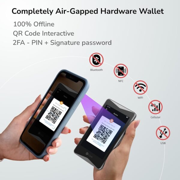 ⁦محفظة ELLIPAL Titan 2.0 Crypto Cold Wallet، غير متصلة بالإنترنت بنسبة 100%، مغطاة بالهواء - محفظة آمنة لأكثر من 10000 عملة ورمز مميز و NFTs⁩ - الصورة ⁦3⁩